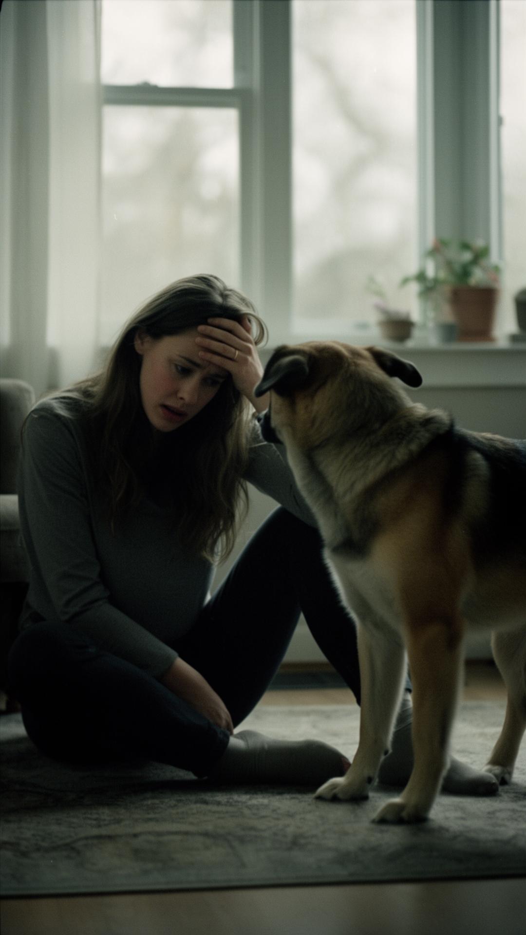 Frustrated owner with reactive dog